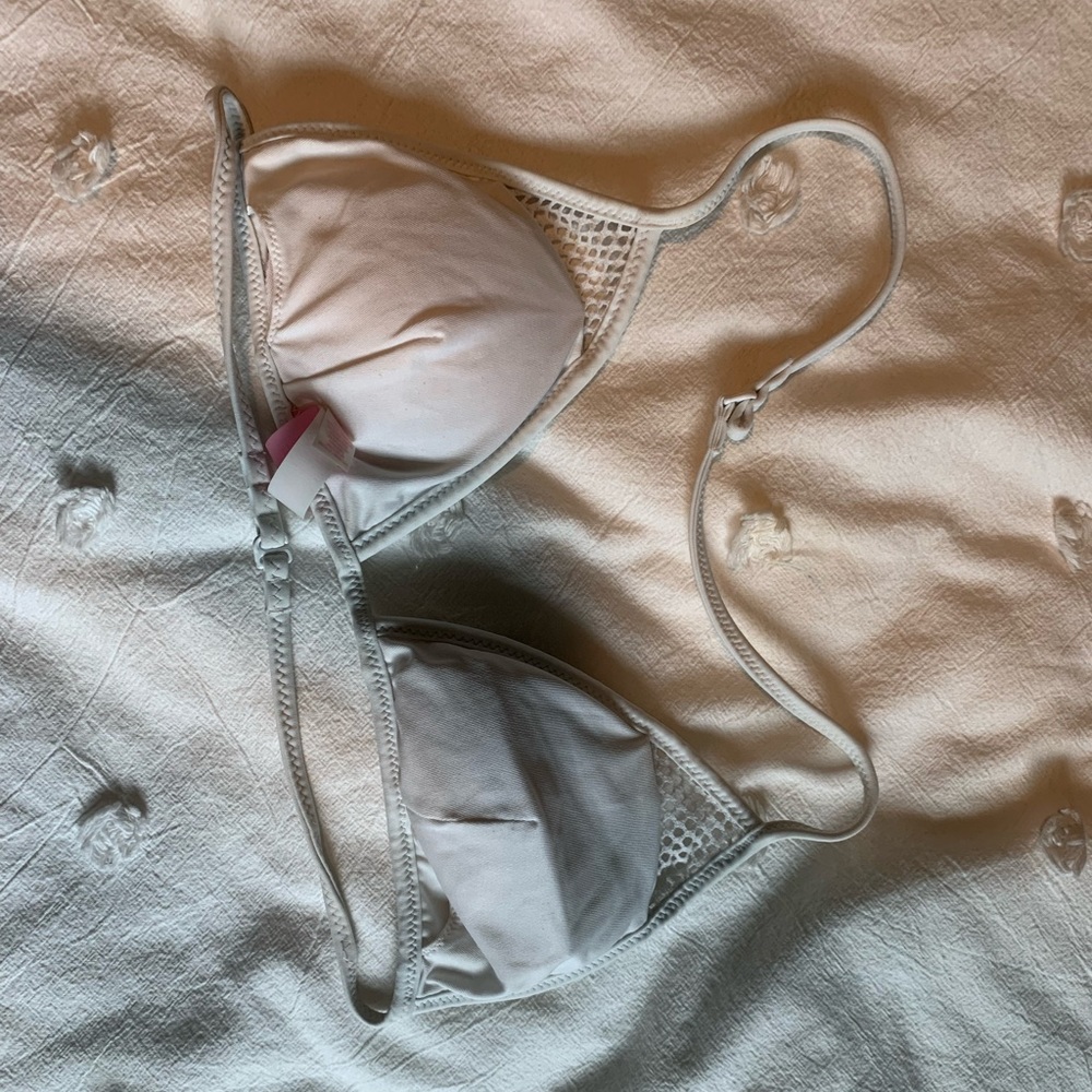white bathing suit top